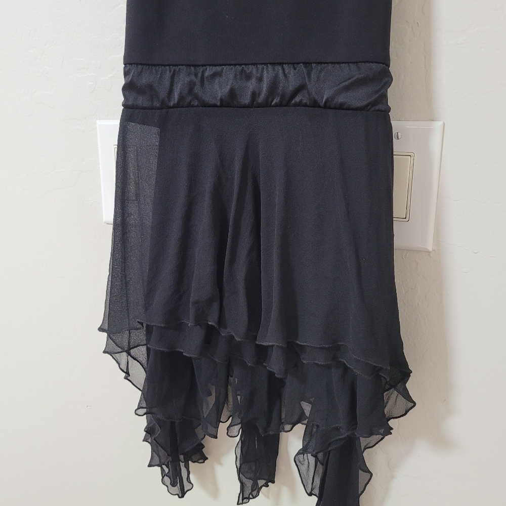 Vintage Y2K Slip Dress Yigal Azrouel Black Mermaid Embroidered Whimsygoth Small - Picture 4 of 7
